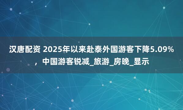 汉唐配资 2025年以来赴泰外国游客下降5.09%，中国游客锐减_旅游_房晚_显示