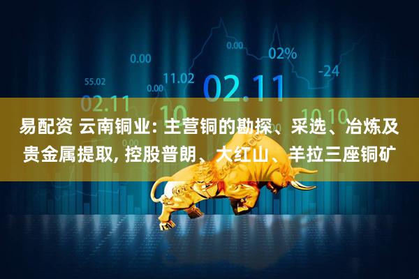 易配资 云南铜业: 主营铜的勘探、采选、冶炼及贵金属提取, 控股普朗、大红山、羊拉三座铜矿